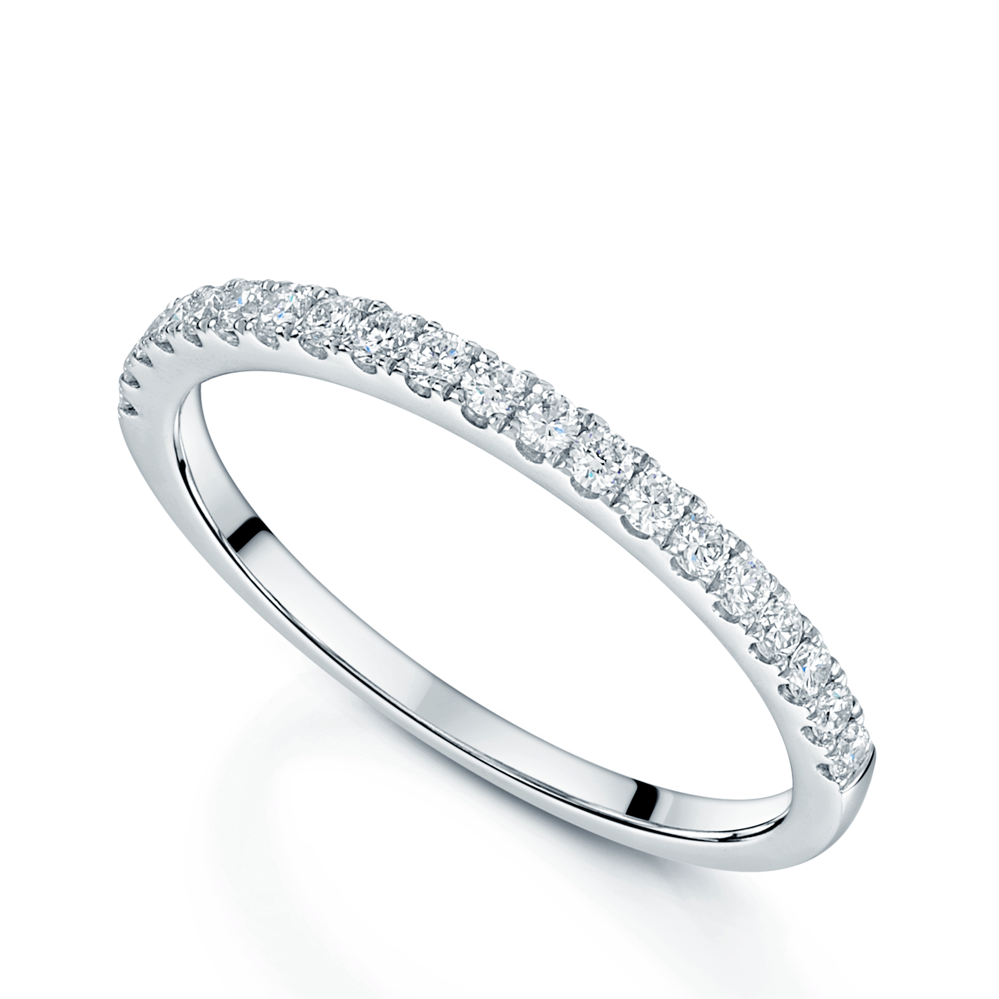 18ct White Gold Round Brilliant Cut Diamond Half Eternity Ring