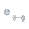 Berry's 18ct White Gold Round Brilliant Cut Diamond Halo Cluster Stud Earrings - Berry's Jewellers