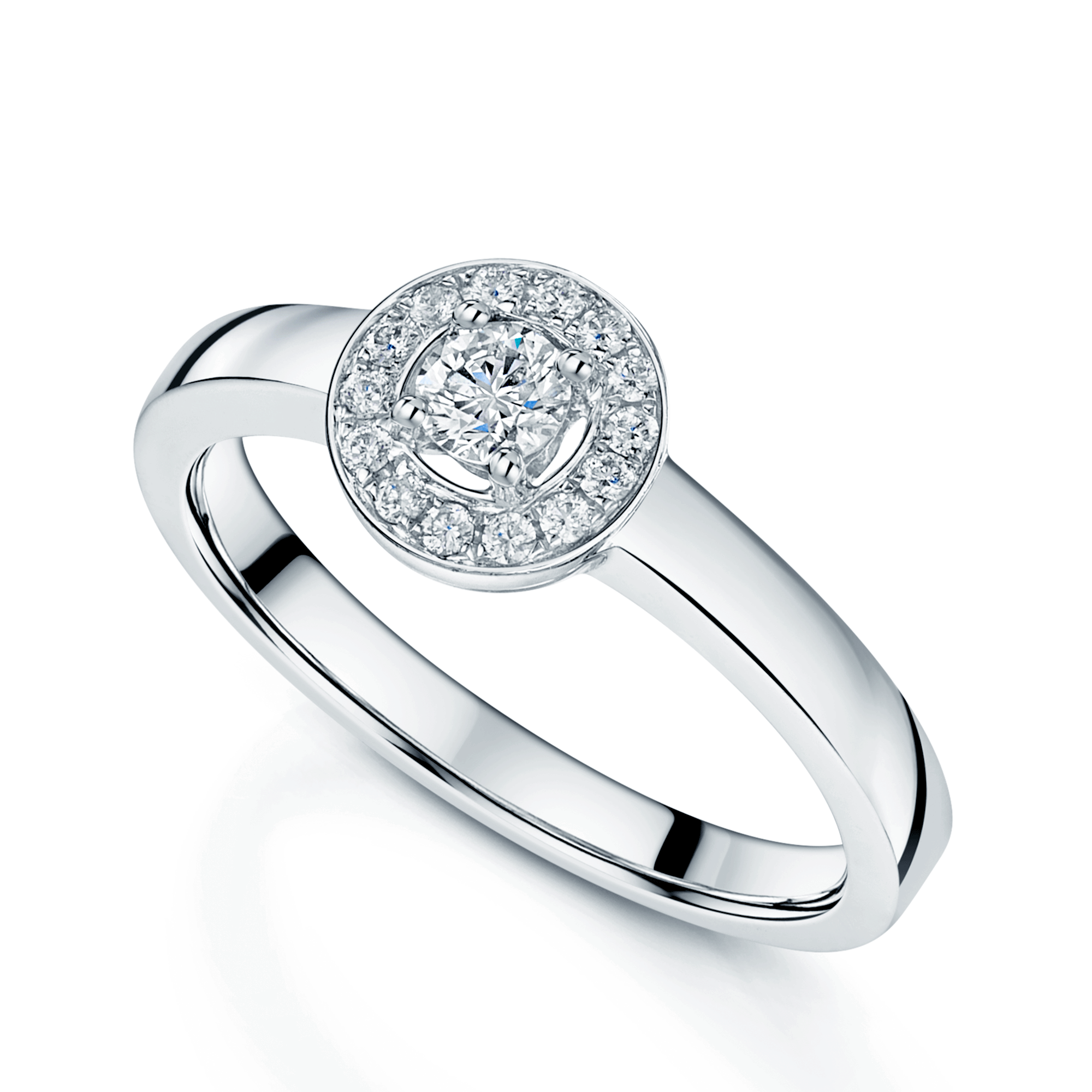 Berry's 18ct White Gold Round Brilliant Cut Diamond Halo Ring - Berry's Jewellers