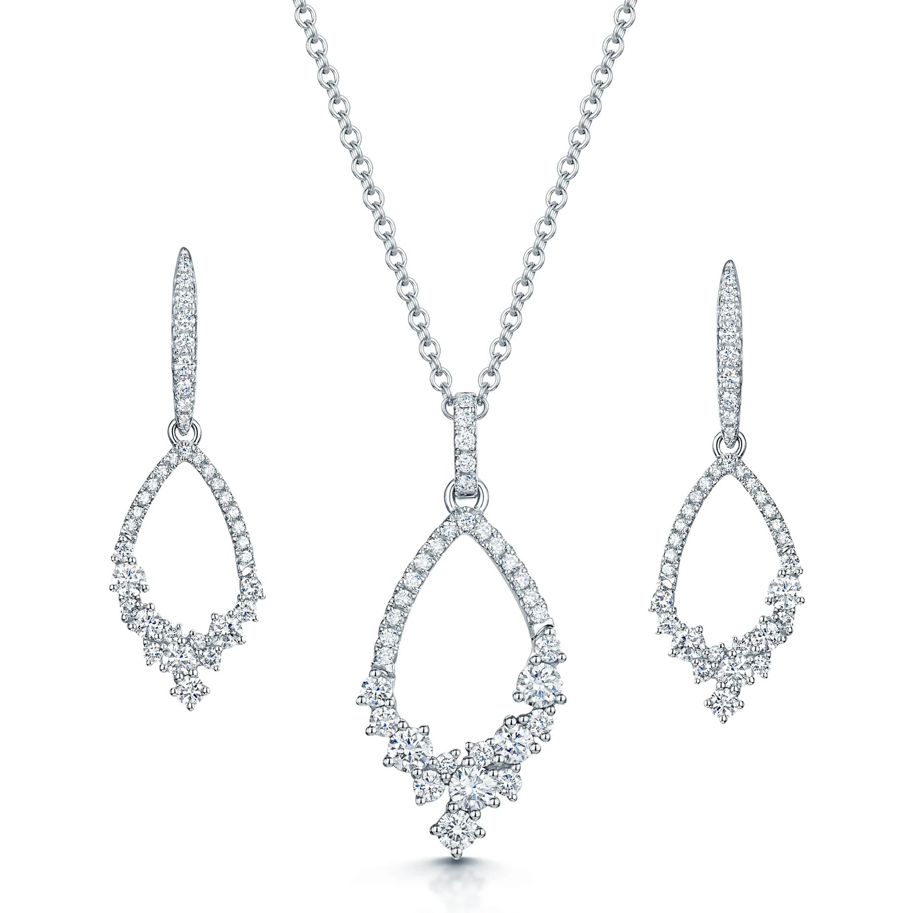 Berry's 18ct White Gold Round Brilliant Cut Diamond Jewellery Set - Berry's Jewellers