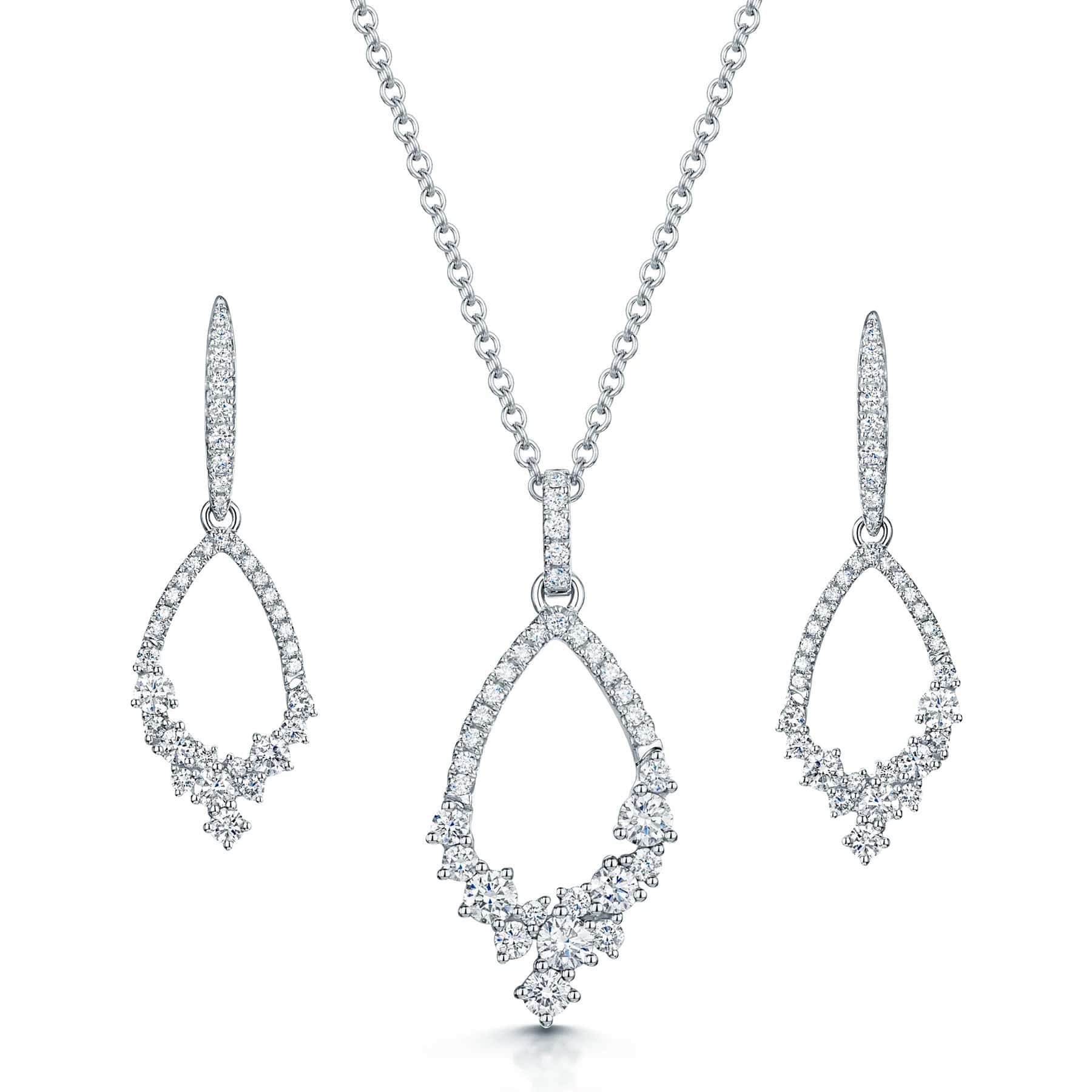 Berry's 18ct White Gold Round Brilliant Cut Diamond Jewellery Set - Berry's Jewellers