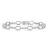 18ct White Gold Round Brilliant Cut Diamond Marquise Shaped link Bracelet