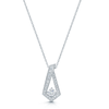 Berry's 18ct White Gold Round Brilliant Cut Diamond Necklace Suspended In A Kite Shaped Halo - Berry's Jewellers