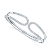 Berry's 18ct White Gold Round Brilliant Cut Diamond Open Flexi Bangle - Berry's Jewellers