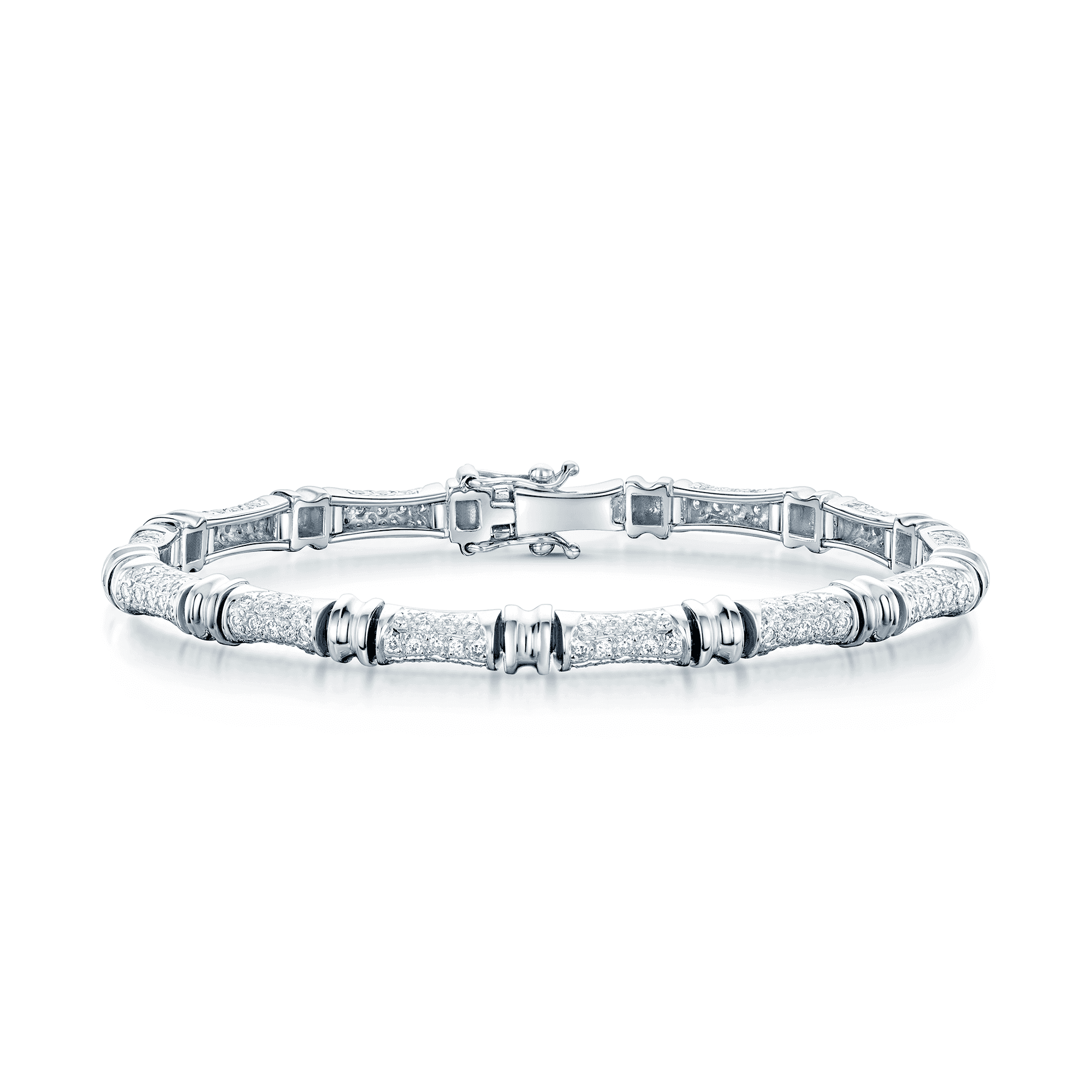 Berry's 18ct White Gold Round Brilliant Cut Diamond Pave Set Bracelet - Berry's Jewellers