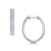 Berry's 18ct White Gold Round Brilliant Cut Diamond Pave Set Oval Double Sided Hoops - Berry's Jewellers