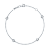 Berry's 18ct White Gold Round Brilliant Cut Diamond Rub-Over Set Bracelet - Berry's Jewellers