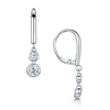 Berry's 18ct White Gold Round Brilliant Cut Diamond Rub Over Set Drop Earrings - Berry's Jewellers