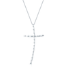 Berry's 18ct White Gold Round Brilliant Cut Diamond Set Curved Cross In Rub Over Setting - Berry's Jewellers