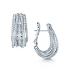 Berry's 18ct White Gold Round Brilliant Cut Diamond Seven Strand Hoop Style Earrings - Berry's Jewellers