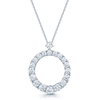 Berry's 18ct White Gold Round Brilliant Cut Graduated Diamond Open Circle Pendant - Berry's Jewellers