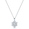 18ct White Gold Round Brilliant Cut Hexagon Style Diamond Pendant