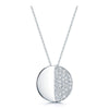 Berry's 18ct White Gold Round Brilliant Diamond Half Pave Disc Pendant - Berry's Jewellers