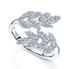 Berry's 18ct White Gold Round Brilliant Diamond Leaf Ring - Berry's Jewellers