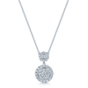 Berry's 18ct White Gold Round Brilliant Diamond Pave Circle Fancy Two Drop Pendant - Berry's Jewellers