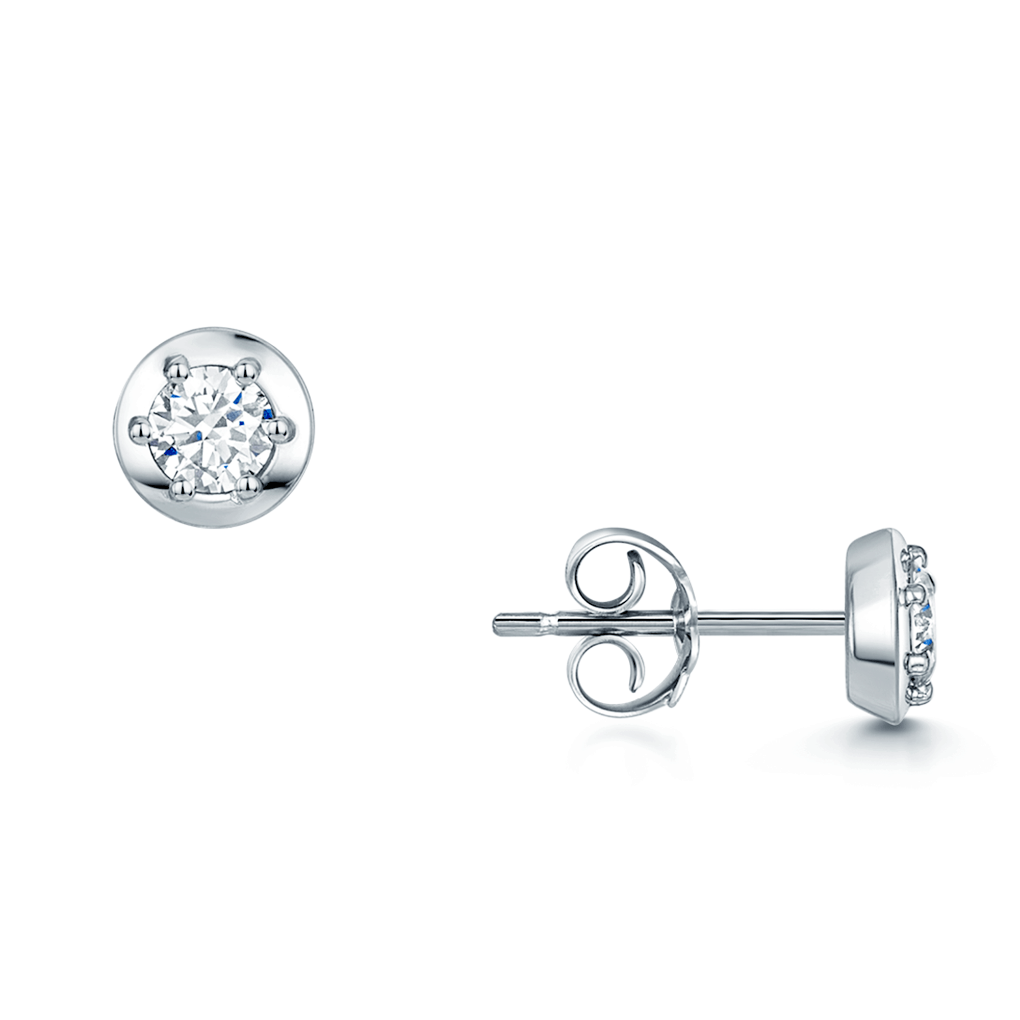 Berry's 18ct White Gold Round Brilliant Diamond Stud Earrings - Berry's Jewellers