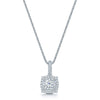 Berry's 18ct White Gold Round Brilliant GIA Certificated Pendant With Square Vintage Surround - Berry's Jewellers