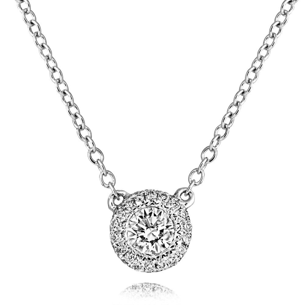 Berry's 18ct White Gold Round Diamond Halo Cluster Pendant - Berry's Jewellers