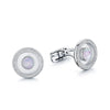 Berry's 18ct White Gold Round Mother Of Pearl & Diamond Set Cufflinks - Berry's Jewellers