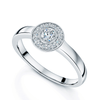 Berry's 18ct White Gold Rub-Over Set Round Brilliant Cut Diamond Cluster Ring - Berry's Jewellers