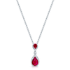 Berry's 18ct White Gold Ruby And Diamond Drop Pendant - Berry's Jewellers