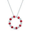 Berry's 18ct White Gold Ruby & Diamond Circle Pendant - Berry's Jewellers