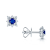 Berry's 18ct White Gold Sapphire And Diamond Star Cluster Stud Earrings - Berry's Jewellers