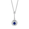 18ct White Gold Sapphire & Diamond Bar Cluster Pendant