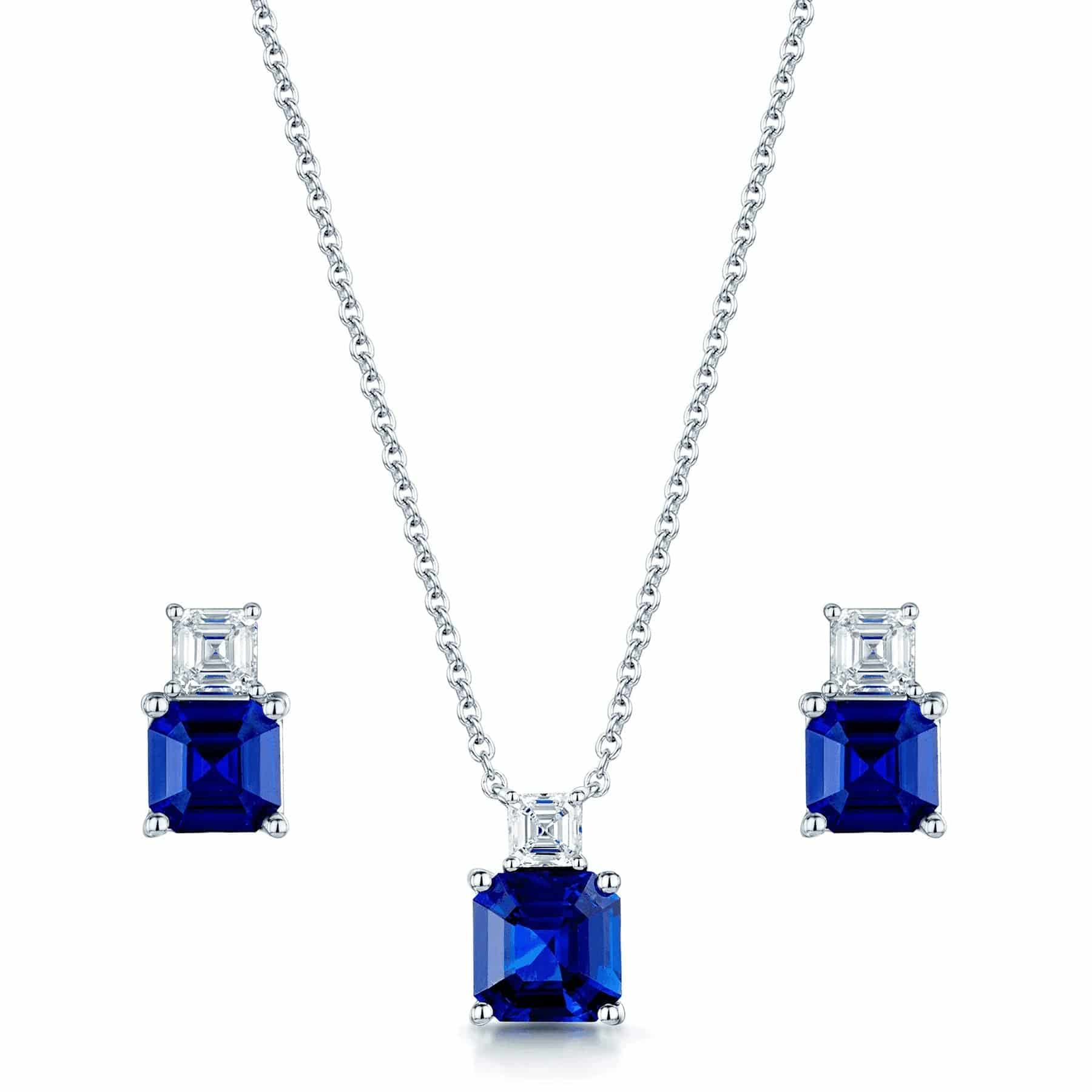 Berry's 18ct White Gold Sapphire & Diamond Jewellery Set - Berry's Jewellers