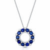 Berry's 18ct White Gold Sapphire & Diamond Open Circle Pendant - Berry's Jewellers