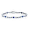 Berry's 18ct White Gold Sapphire & Diamond Two Row Bracelet - Berry's Jewellers