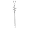 Berry's 18ct White Gold Serpente Pear And Round Brilliant Cut Diamond Spiral Pave Necklet With Diamond Tassels - Berry's Jewellers