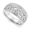 Berry's 18ct White Gold Set 4 Row Brilliant & Pave Set Diamond Dress Ring - Berry's Jewellers