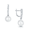 Berry's 18ct White Gold Single Freshwater Pearl and Diamond Drop Earrings - Berry's Jewellers