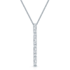 Berry's 18ct White Gold Square Cut Diamond Bar Pendant - Berry's Jewellers