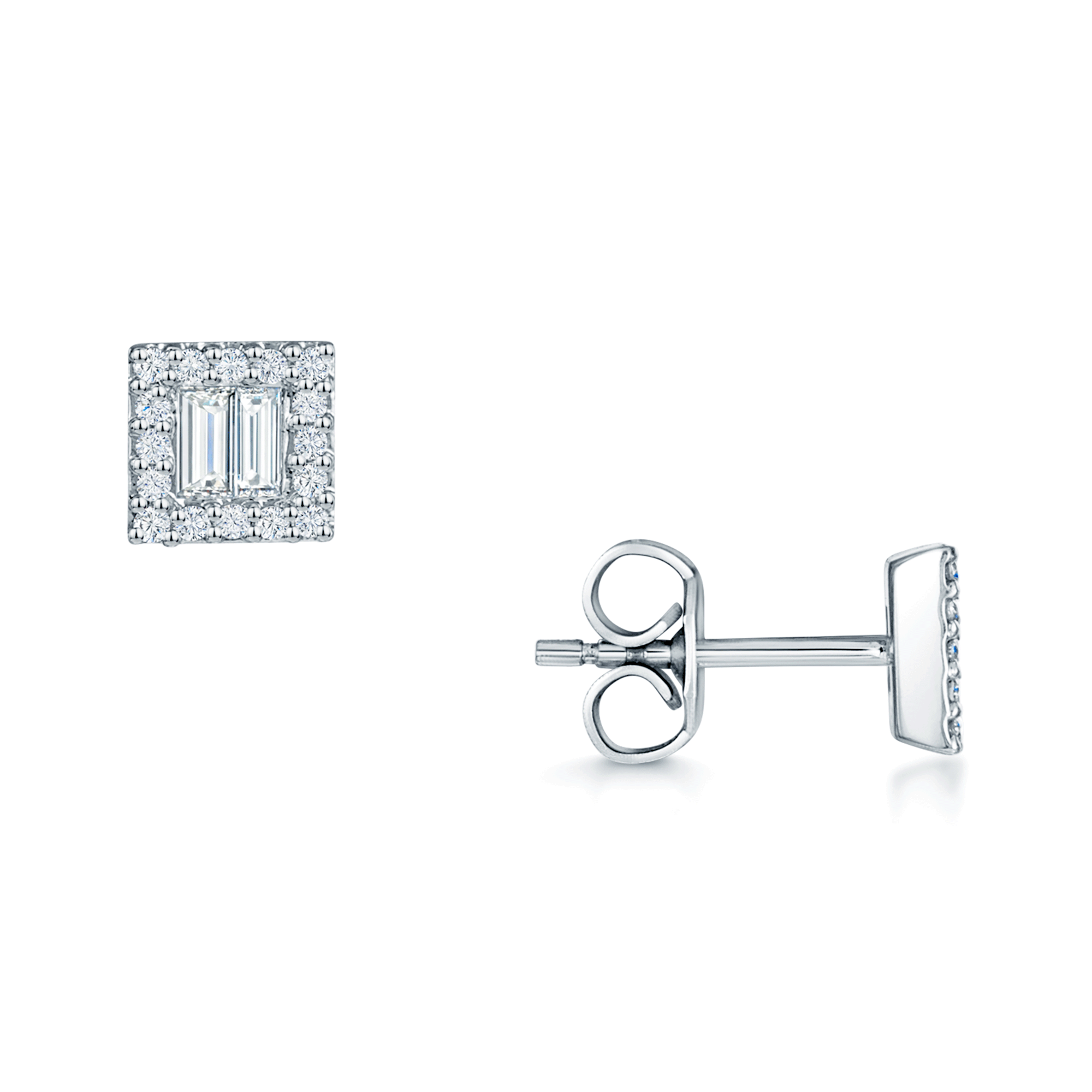 Berry's 18ct White Gold Square Shape Diamond Earrings - Berry's Jewellers