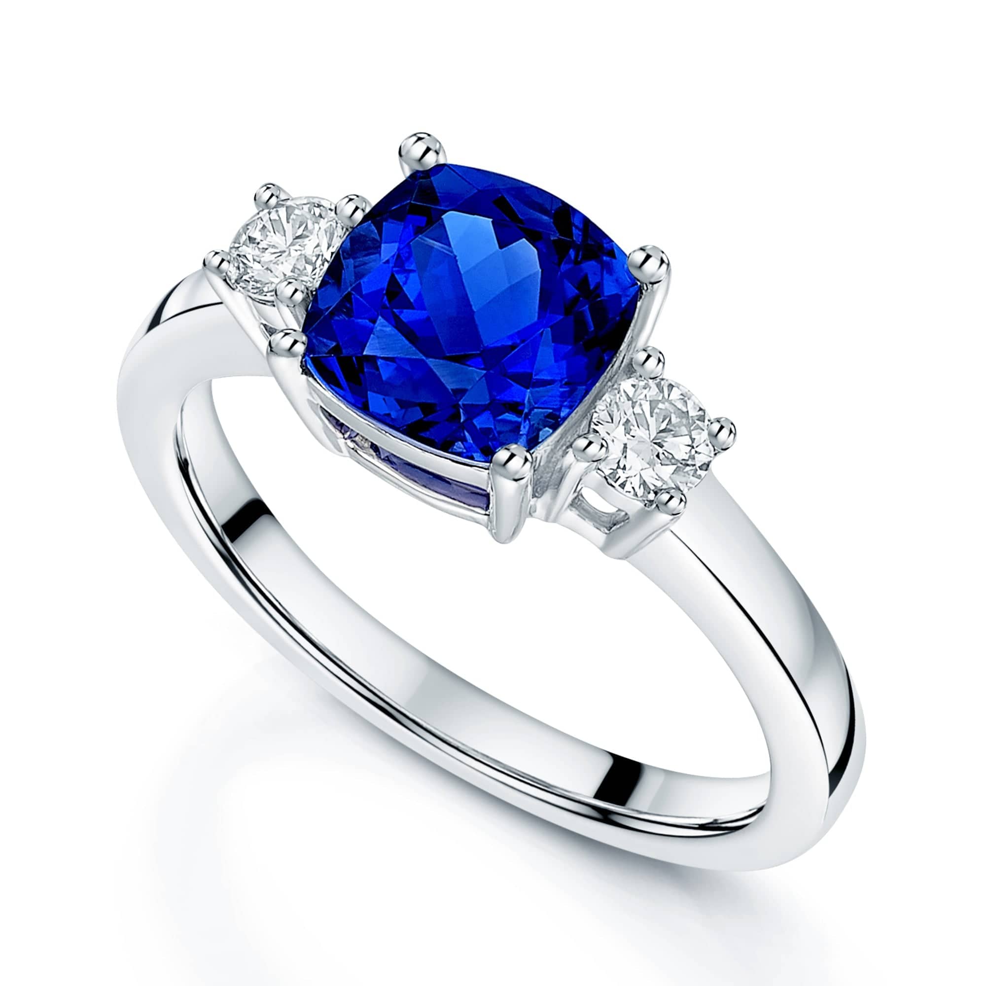 Berry's 18ct White Gold Tanzanite & Diamond Three Stone Ring - Berry's Jewellers