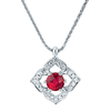 18ct White Gold Vintage Style Ruby & Diamond Pendant