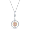 Berry's 18ct White & Rose Gold Pink Diamond Pendant with Double Diamond Surround - Berry's Jewellers