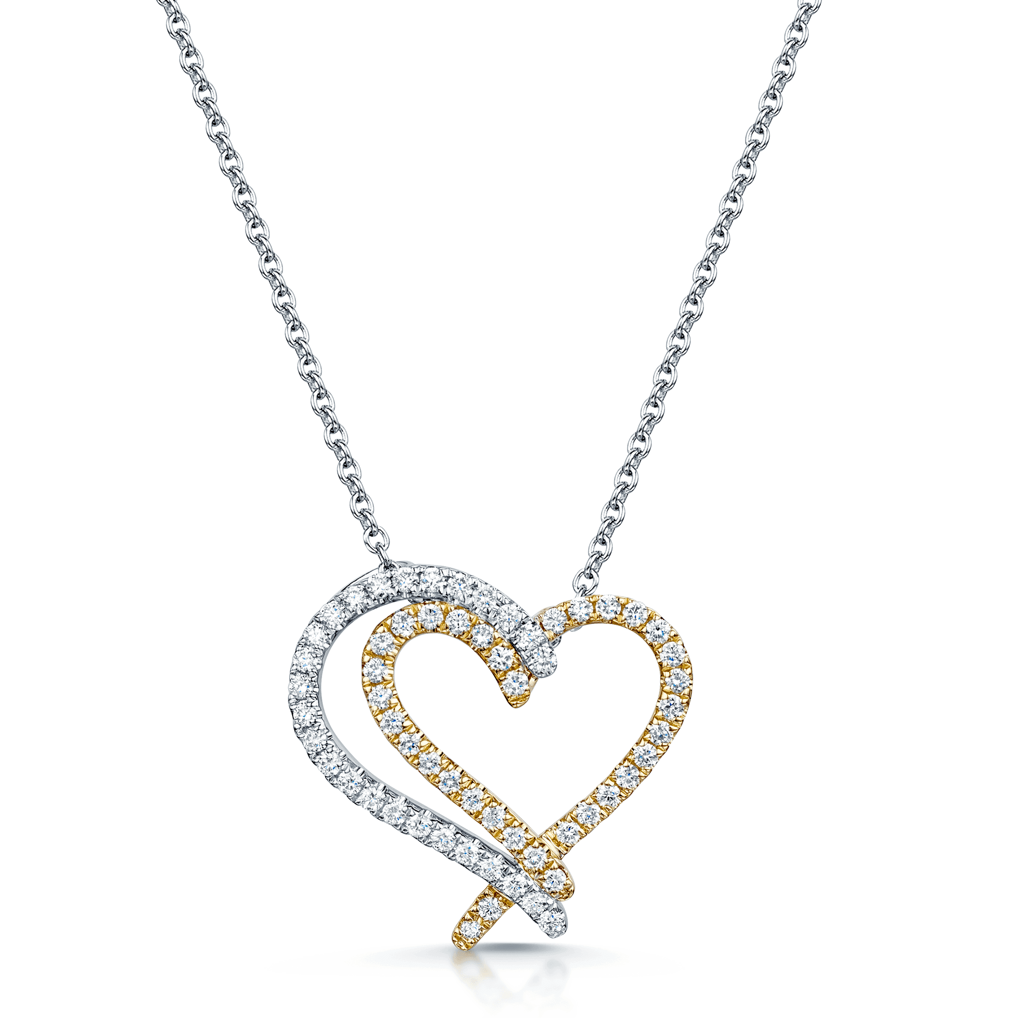 Berry's 18ct Yellow And White Gold Diamond Entwined Heart Pendant - Berry's Jewellers