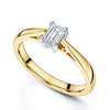 Berry's 18ct Yellow Gold 0.45 Carat Emerald Cut Diamond Four Claw Set Solitaire Ring - Berry's Jewellers