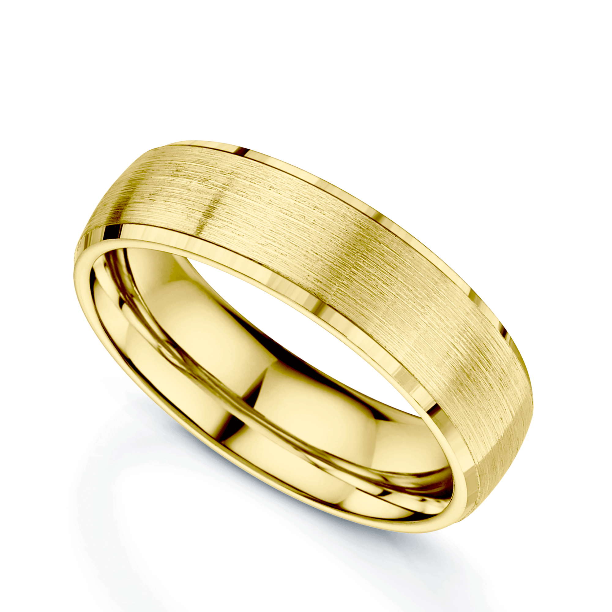 Berry's 18ct Yellow Gold Brushed Finish & Polished Edge Court Shape Wedding Ring - Berry's Jewellers