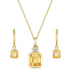 Berry's 18ct Yellow Gold Citrine And Diamond Pendant & Earring Set - Berry's Jewellers