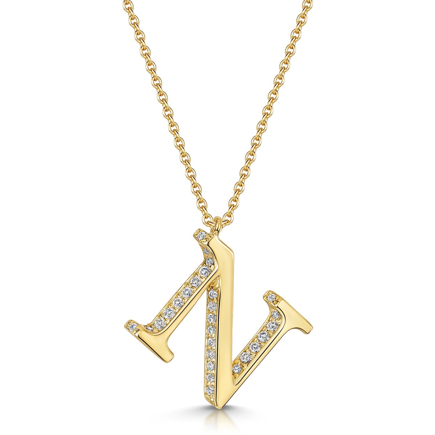 Berry's 18ct Yellow Gold Diamond Initial Pendant & Chain - Berry's Jewellers