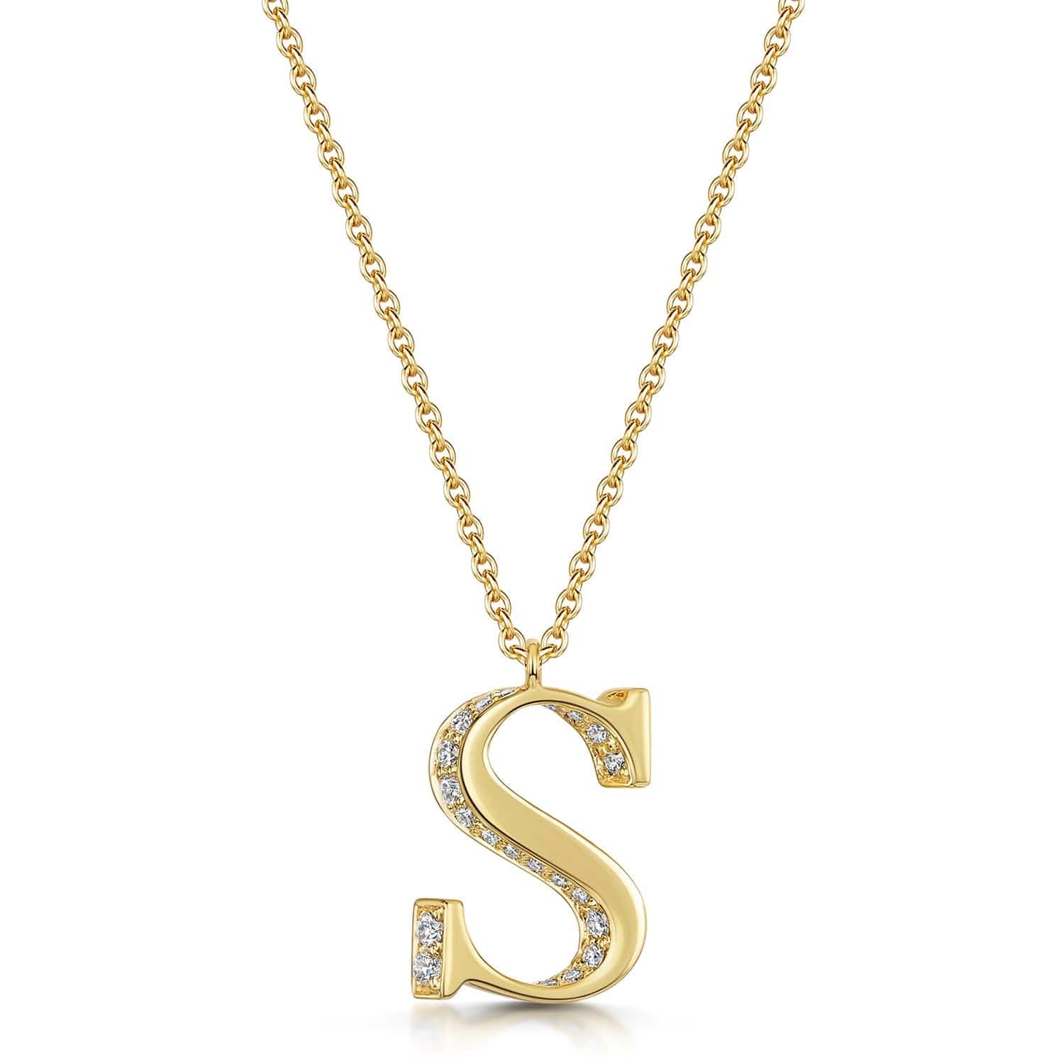 Berry's 18ct Yellow Gold Diamond Initial Pendant & Chain - Berry's Jewellers