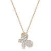 Berry's 18ct Yellow Gold Diamond Pave Set Side Butterfly Pendant - Berry's Jewellers