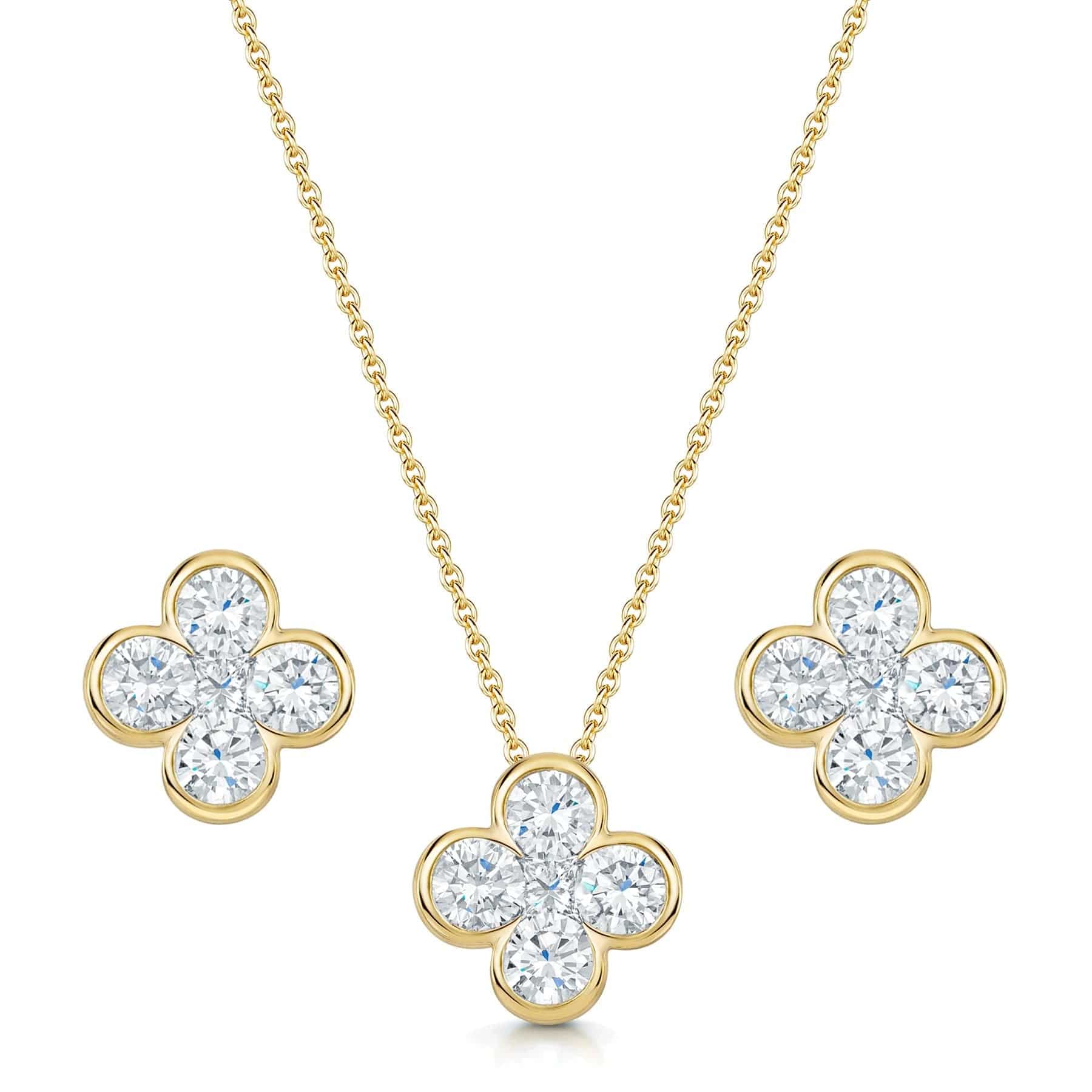 Berry's 18ct Yellow Gold Diamond Pendant & Earring Set - Berry's Jewellers