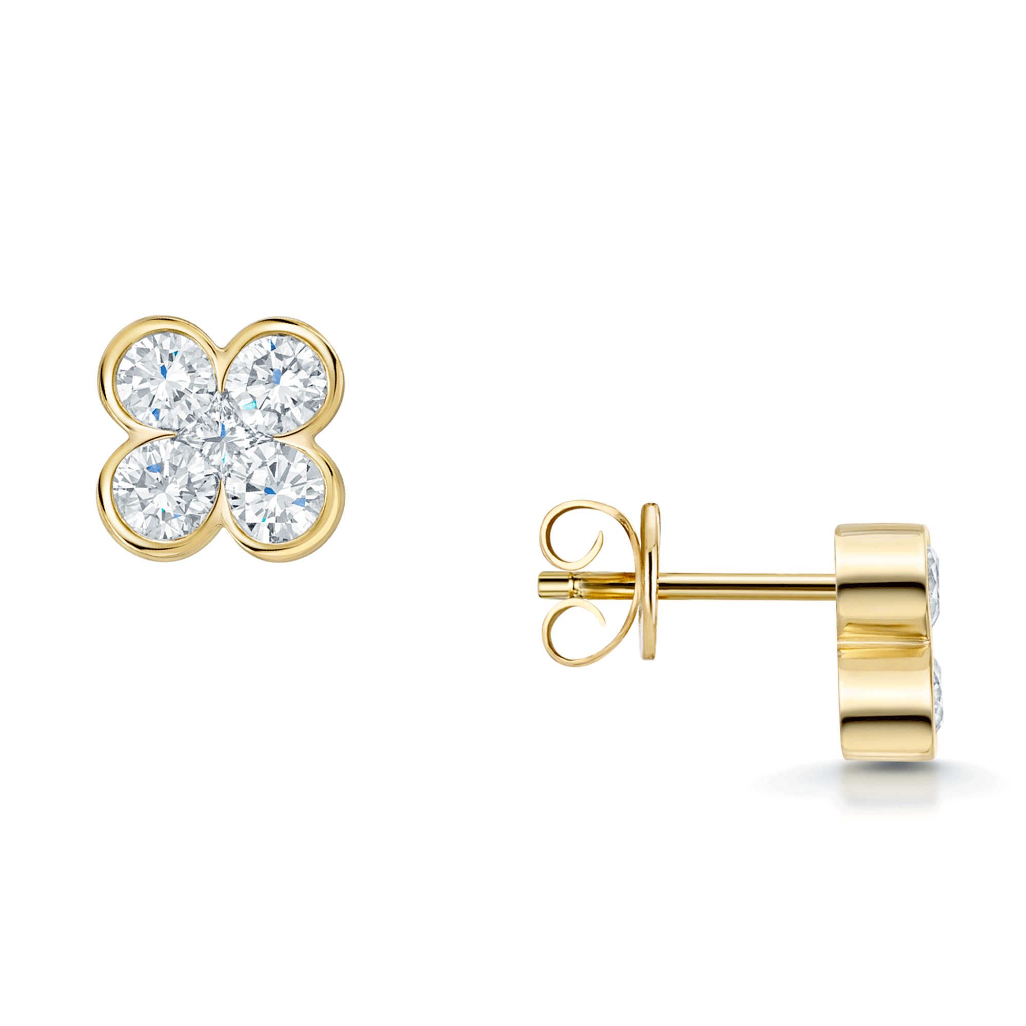 18ct Yellow Gold Diamond Stud Earrings