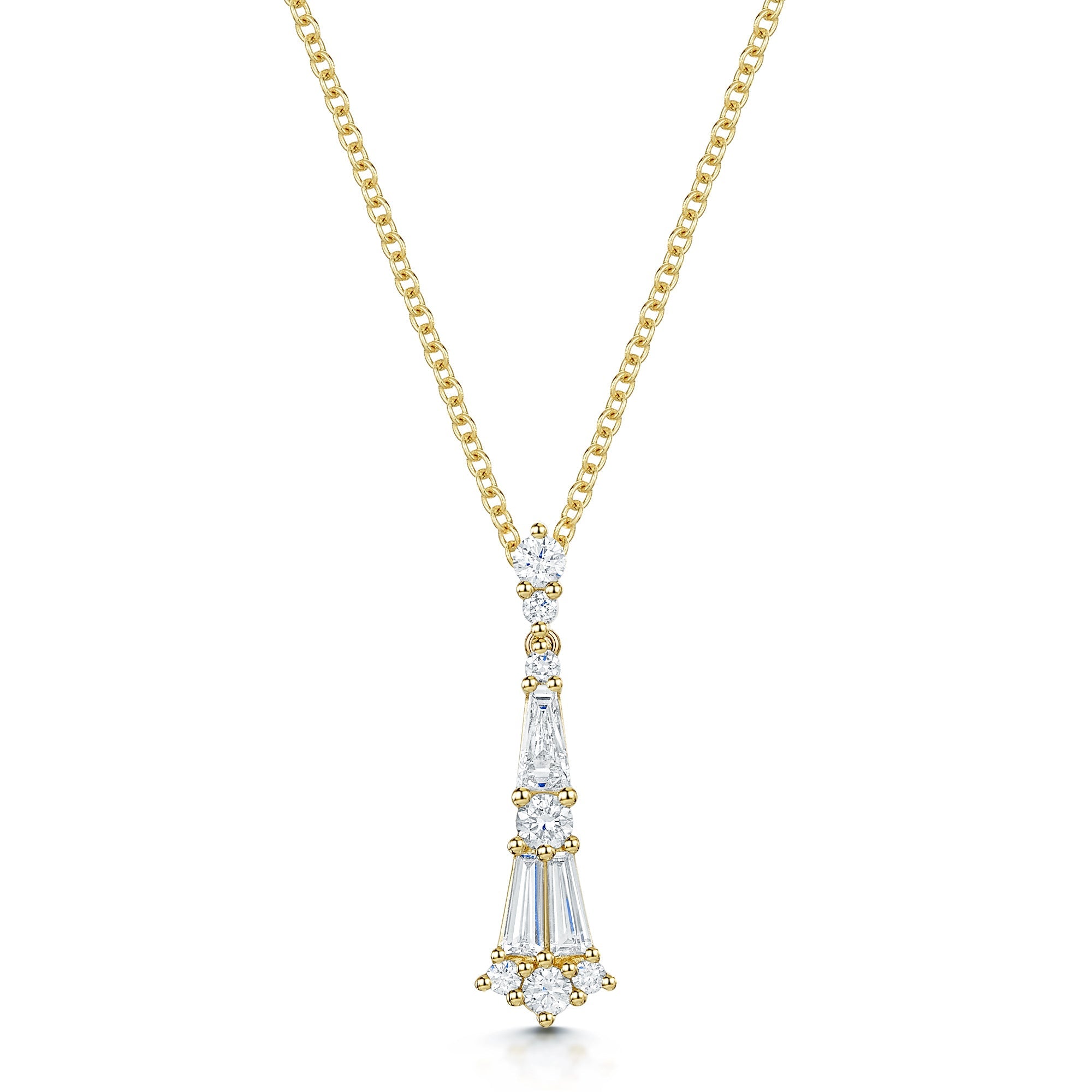 18ct Yellow Gold Diamond Vintage Style Pendant