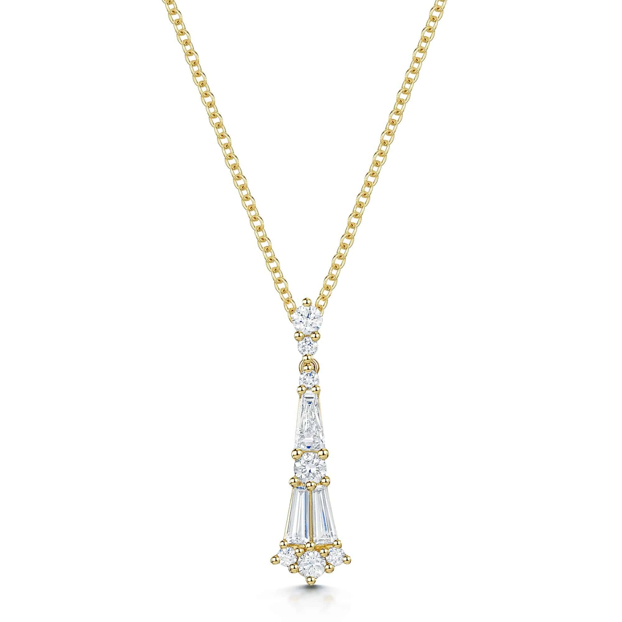 18ct Yellow Gold Diamond Vintage Style Pendant